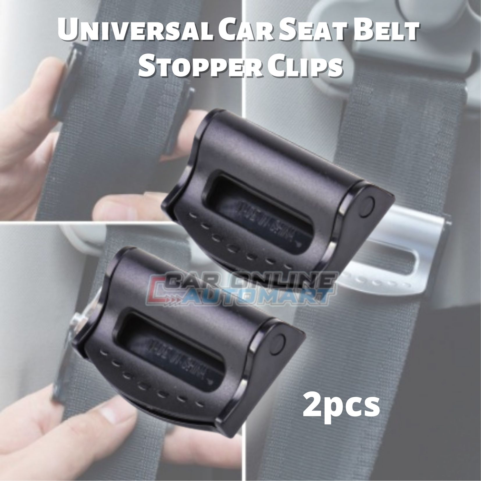 SEAT ADJUSTABLE SAFETY BELT STOPPER CLIP CAR TRAVEL *2PCS* 