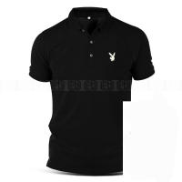 Summer Polo T Shirt Playboy Logo Graphic Cotton Classic Vintage Popular Fashion Streetwear Casual Men Shirt