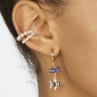 【YF】 Pearl Ear Cuff Bohemia Stackable C Shaped CZ Rhinestone Small Earcuffs Clip Earrings for Women Girls Wedding Jewelry 1pcs Gifts