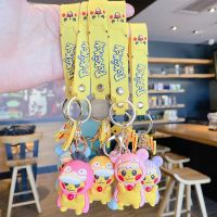 6 Styles Pokemon Keychains Pikachu Cosplay Psyduck Slowpoke Creative Anime Cartoon Key Chain Ornaments Dolls Toys Pendant Gifts