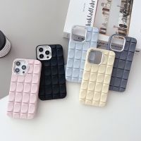 สีทึบ TPU แบบเว้าลายตารางหมากรุกเคสโทรศัพท์,สำหรับ iPhone X, XS, XR, 11, 12, 13, 14ซีรีส์