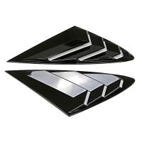 1 Pair Rear Window Louver Shutter Cover Trim for Mach-E 2021-2023 Scoop Shade Decorate Bright Black