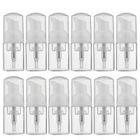 12Pcs Refillable Empty Bottle Soap Bottle Mini Foaming Soap Pump Mini 30ml Plastic Foam Dispenser Bottle for Cleaning Travel Travel Size Bottles Conta