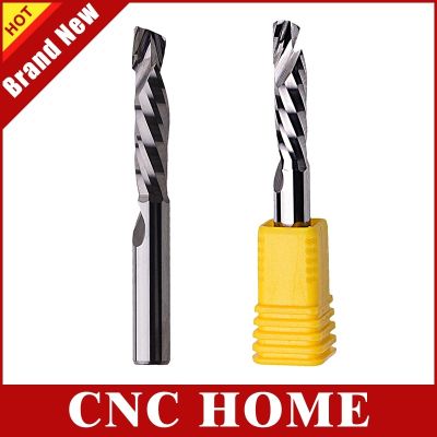 1pc 3.175 4 6mm shank milling cutter งานไม้ UP DOWN Cutters One Flute Spiral Carbide Tool CNC Router Bits Wood End Mill