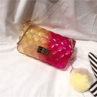 Hot Mini Transparent Jelly Bag  PVC Shoulder Crossbody Bags for Women Pearl Chain Luxury Handbag Sac a Main Clear bag purses