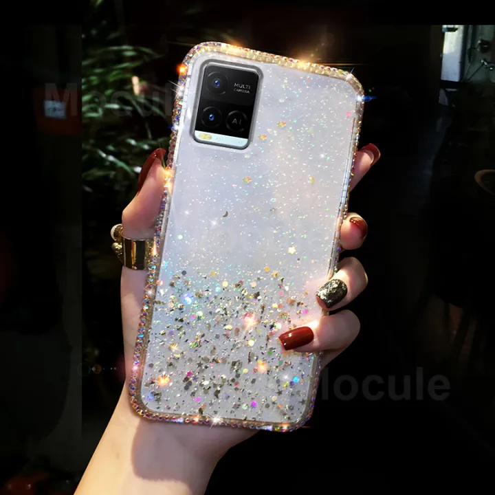 เคสโทรศัพท์แฟชั่นสำหรับ Vivo Y21 2021,เคสมือถือแฟชั่นลายกลิตเตอร์รูปดาว ...