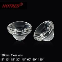 50pcs 20mm 1W 3W 5W LED Clear Lens Optical PMMA Flat Transparent Clear Lenses 5 10 15 30 45 60 90 120 Degree For 1 3 5 Watt High