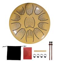 Steel Tongue Drum 6 Inch 11 Tone Carbon Steel Tongue Hand Pan Drum with Accessories Storage Bag for Yoga Meditation