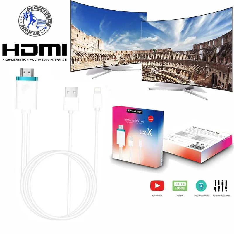 Lightning vers Hdmi Digital Av Tv Câble Hd Adaptateur Compatible