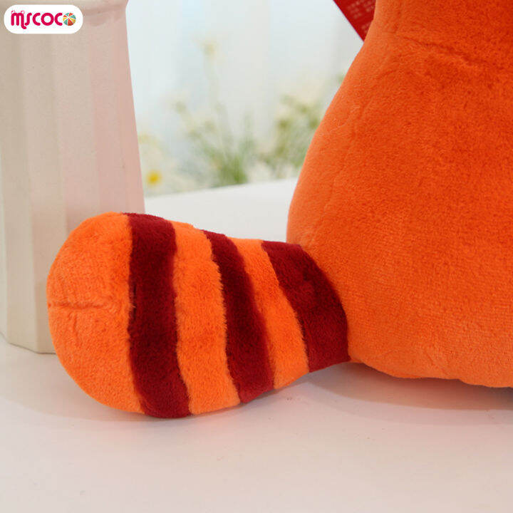 mscoco-พวงกุญแจตุ๊กตาแพนด้าสีแดงจำลองน่ารัก-boneka-mainan-พกพาได้น้ำหนักเบาสำหรับจี้ตุ๊กตากุญแจรถ