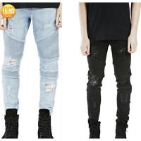 CODai424839 Good Quality Jeans Mens Slim Fit Small Straight Loose Jeans Mens Pants Elastic Large Size Casual Mens Long Pants