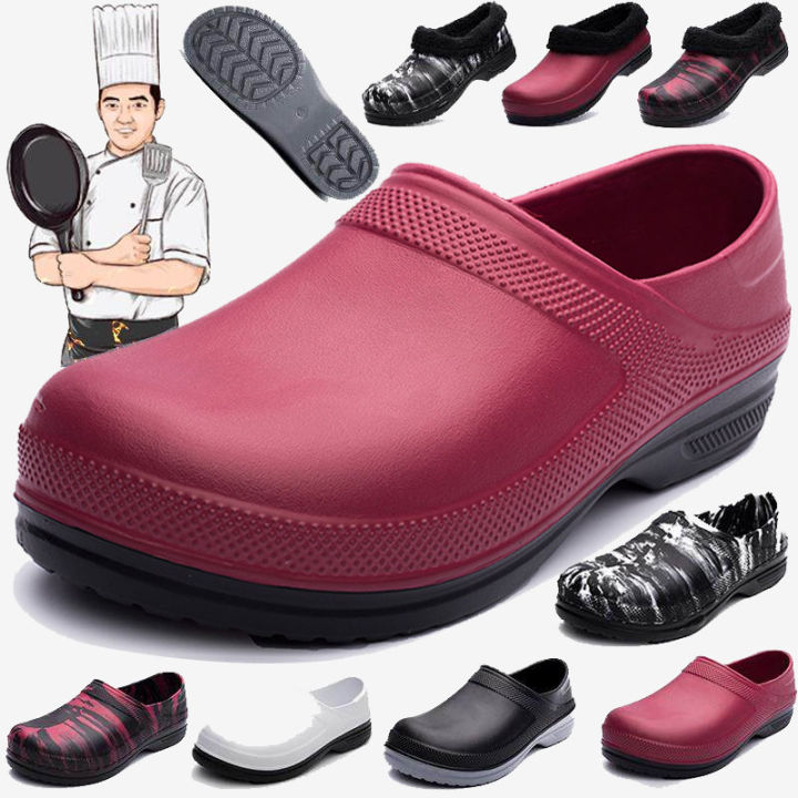 ready-stock-new-men-kitchen-chef-work-shoes-non-slip-light-waterproof-multifunctional-restaurant-garden-safety-work-shoes-flip-flops-sandals-men-sandals