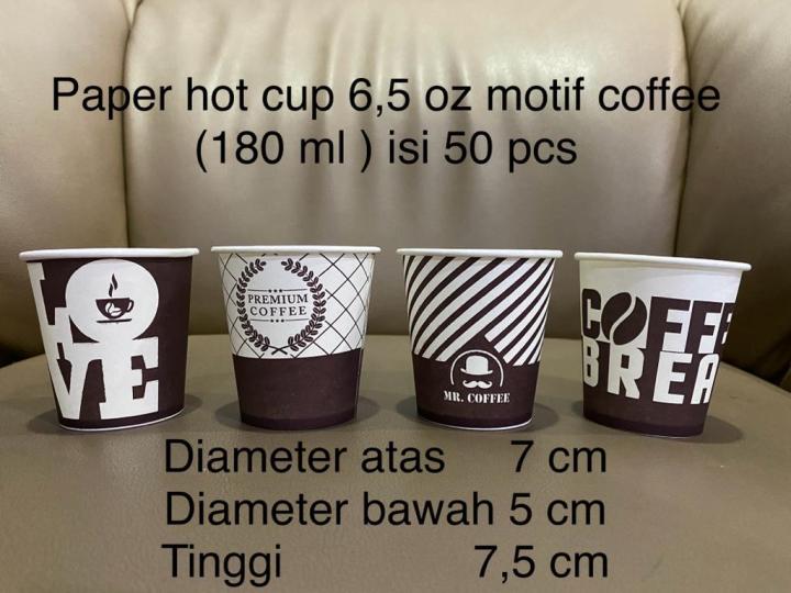 Papercup Oz Ml Gelas Kertas Kopi Paper Cup Motif Coffee Paper