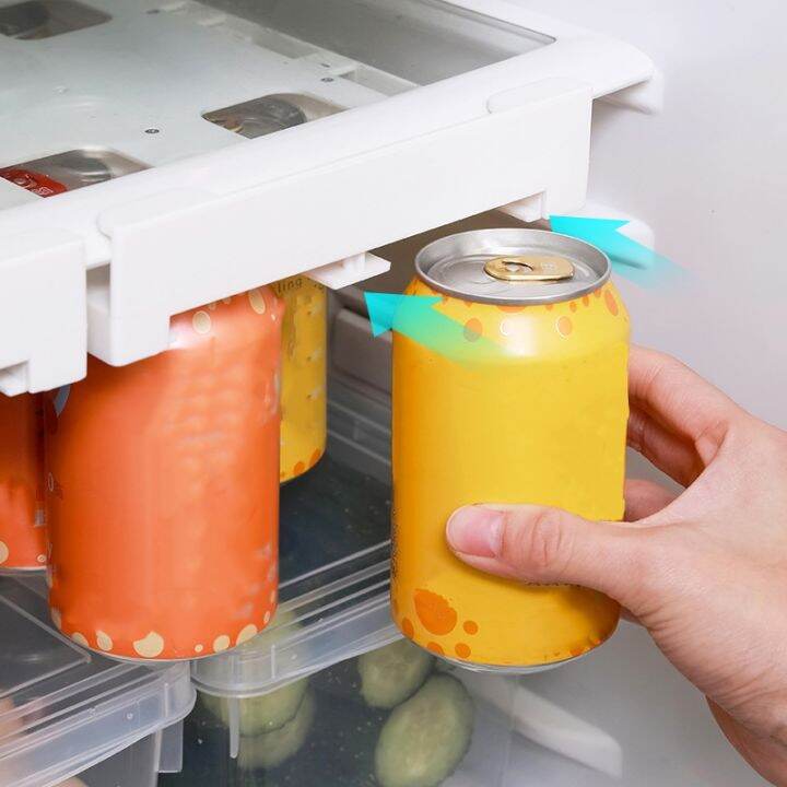 【CW】 Refrigerator Can Storage Rack Fridge Shelf Beverage Organizer