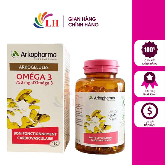 Viên uống arkopharma arkogelules omega 3 hỗ trợ tim mạch trí não 180 viên - ảnh sản phẩm 1