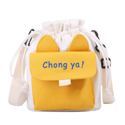 Canvas Bucket Bags Women 2020 New Korean Version Shoulder Bag Fashionable Multi-functional Versatile Student Mobile Phone Bolsa