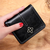 Vintage Short Wallets For Women Retro Oil Pu Leather Money Purse Card Holders Pouch Multifunction Coin Bag