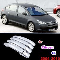 มือจับโครเมี่ยมสำหรับซีตรอง C4 MK1 2004 ~ 2010สติ๊กเกอร์ตกแต่งรถยนต์ตกแต่งรถยนต์อสังหาริมทรัพย์2005 2006 2007 2008 2009