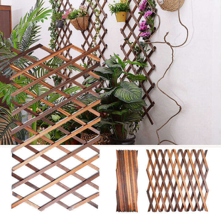 【Kuala Lumpur】Retractable Wood Fence Plant Flower Stand Indoor Outdoor ...