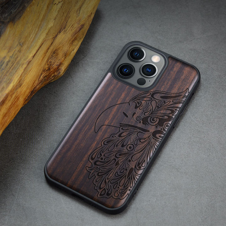 Carveit For iPhone 13 Wood Cases Iphone 13 Mini Pro Max Wooden Covers Slim Original Full Shell 3D Engraving Accessory Phone Hull