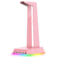 ONIKUMA Headset Holder RGB Gamer Headphone Stand with 2 USB Charger Audio Ports for PC Display Support Desk Dual Hanger