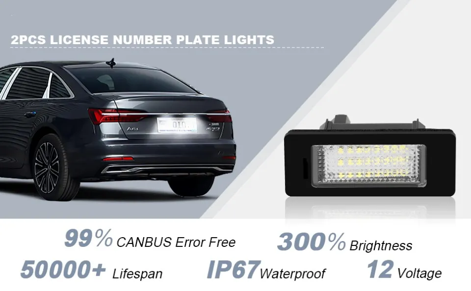 2Pcs LED License Plate Lights SMD3528 24 LED Number Plate Light For BMW E82  E88 E90 E92 E93 E39 E60 Sedan M5 E61 Touring E70 X5 E71 E72 X6