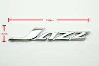 1ชิ้นป้ายโลโก้ JAZZ ชุบโครเมี่ยมขนาด15.0x2.7cm สำหรับรถ HONDA JAZZ ด้านหลังติดด้วยเทปกาวสองหน้า