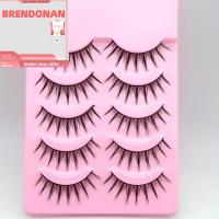 BRENDONAN 5 Pairs เครื่องมือแต่งหน้าตา ใช้ซ้ำได้ ไร้ความปราณี ต่อขนตา Wispies ยาวธรรมชาติ ขนตาปลอม คอสเพลย์ญี่ปุ่น