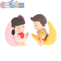 hedeguoji? 1คู่ดวงจันทร์คู่โรแมนติก figurines DIY เครื่องประดับบอนไซตกแต่งบ้านตกแต่งโต๊ะ