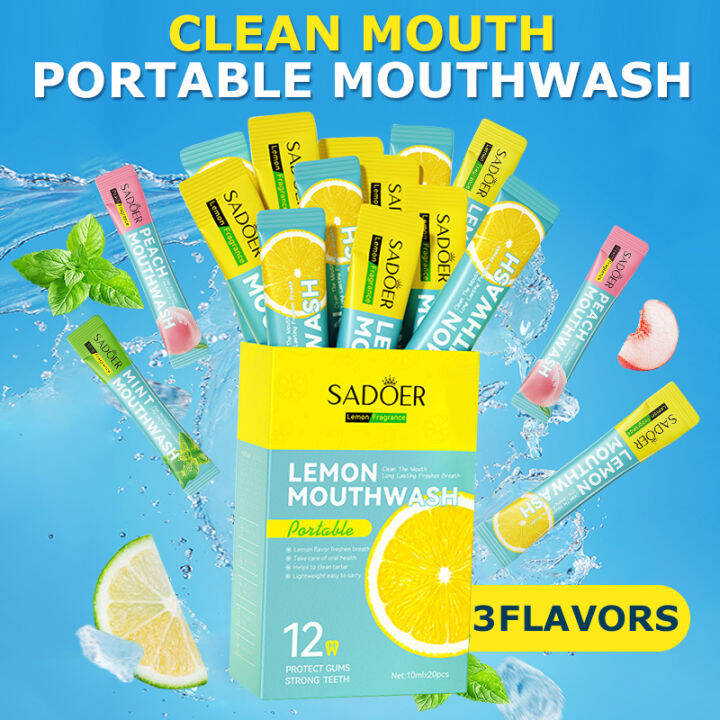 Original Antibacterial Mouthwash Peach Mint Lemon Flavor Remove Oral