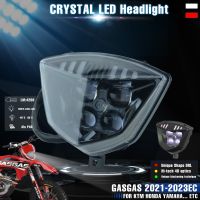 SPACEMOTO ไฟหน้ารถมอเตอร์ไซค์ไฟหน้ารถมอเตอร์ไซค์แบบ LED คริสตัลสำหรับรถจักรยานยนต์ GASGAS 2021-2023 EC 2021 2022 2023รถจักรยานยนต์เอ็นดูโร่