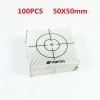 100ชิ้น Topcon แผ่นสะท้อนแสง50X50มม. แผ่นสะท้อนแสงสำหรับ Topcon Leica แผ่นสำรวจสถานีทั้งหมด20 30 40 60แผ่นเป้าหมาย