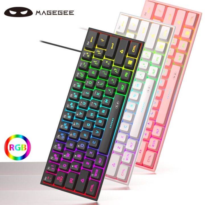 ☑ MageGee TS91 60 Compact Wired Keyboard 61 Keys RGB Backlight Small ...