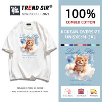 TrendSir ?มาใหม่~ เสื้อยืดโอเวอร์ไซส์ เนื้อผ้านิ่ม โอเวอร์ไซส์ สำหรับชายและหญิง ุขภาพดีและฝ้ายเเท้ มี7สี M-3XL