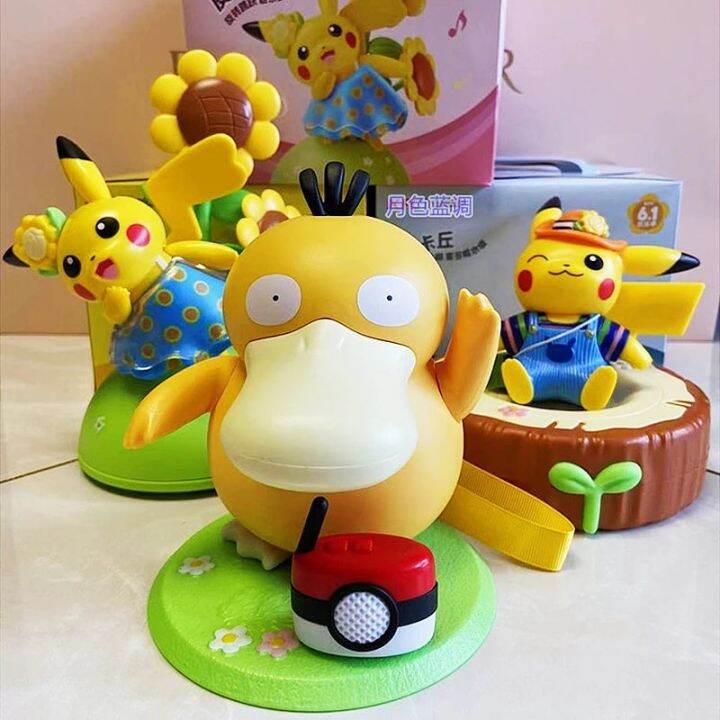 zzooi-pokemon-psyduck-dancing-swing-sounding-toy-diy-portable-luggage-music-box-anime-action-figure-kids-toys-children-birthday-gift