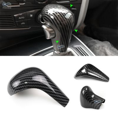 dvvbgfrdt For AUDI A4 B8 B9 A5 A6L A7 S7 Q3 Q5 Q7 ABS Carbon Fiber Texture Gear Shift Gear Knob Head Frame Protective Cover Trim Only LHD