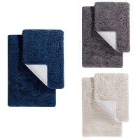 2 Piece Bathroom Rugs Bath Mat Set -Plush Chenille Shower Mats for Bathroom Non-Slip Bath Rug with Rubber Backing