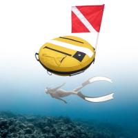 Diving Buoy Marker with Dive Flag, Inflatable Training Marker, Sea Float Sign Safety Gear for Spearfishing Scuba Diving Snorkeling Diving