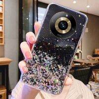 เคสพร้อมส่งสำหรับ Realme 11 Pro Plus Realme11 11Pro Pro + 5G 2023 Starry Sky Silver Foil แวววาวอีพ็อกซี่อ่อนนุ่มขอบโปร่งใสเคสโทรศัพท์ฝาหลังเคสกันกระแทกมือถือลำลองธุรกิจแฟชั่น