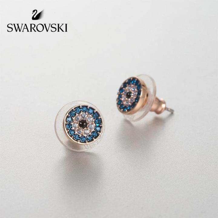 สวารอฟสกี้swarovski-stud-earrings-duo-earrings-girls-personality-mystery-the-gift-for-girlfriend-stud-earrings-womens-fine-jewelryth