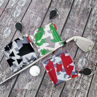 2 Side Golf Ball Cleaning Towel with Carabiner Hook Camouflage Square Golf Ball Club Head Wiping Cloth Cleaner Golf Accessories Towels