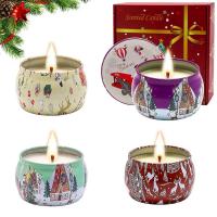 Scented Candles Gift Set Candles For Home Scented 4 Pieces Natural Soy Wax Portable Gift Box Set For Christmas Thanksgiving New