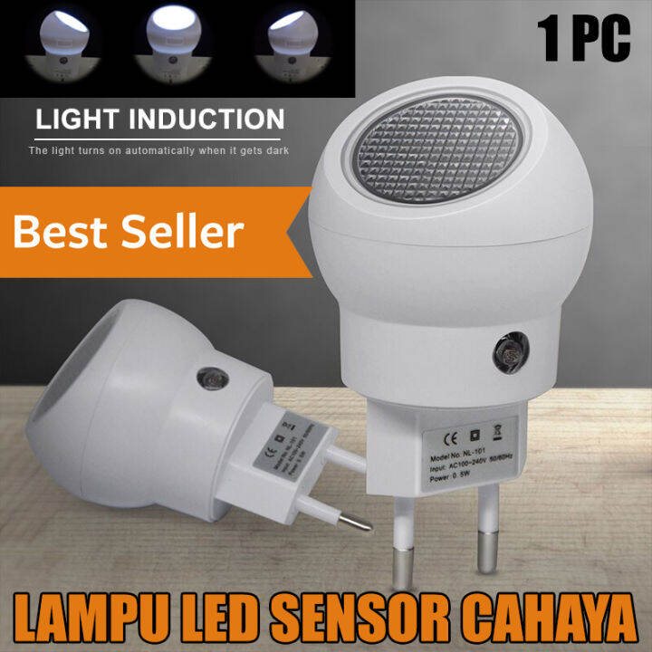 Lampu Tidur Kamar Sensor Otomatis Malam LED Cahaya Rotasi 360 Derajat ...