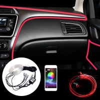 LEEPEE RGB App Control Car Interior Light 6 Meter Fiber Optic Atmosphere Lamps Remote Control Car-styling