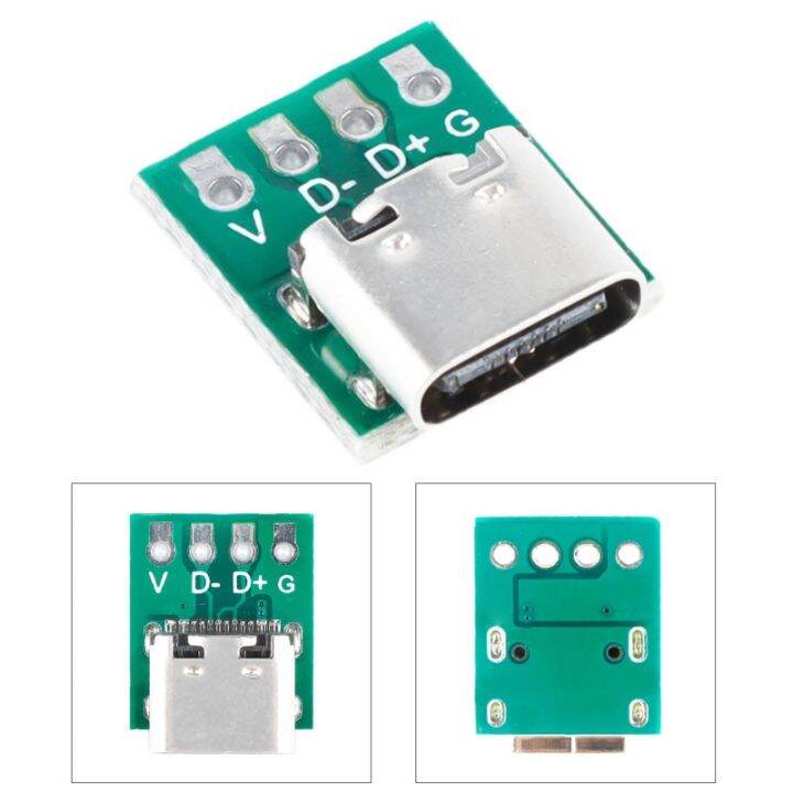 diy-m-icro-usb-เชื่อมต่อ16-pins-ประเภท-c-3-1-usb-หญิงแจ็คซ็อกเก็ต-pcb-อะแดปเตอร์สำหรับการส่งข้อมูล-ชาร์จทนทาน