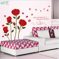 【Approving】มาใหม่120X75ซม. RedWall สติกเกอร์ไวนิลสติ๊กเกอร์ติดผนัง HomeRoom ห้องนอน HotelDecoration สติ๊กเกอร์ติดผนัง