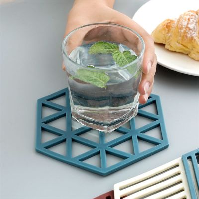 Rectangle Heat Resistant Silicone Mat Drink Cup Coasters Non-slip Pot Holder Table Placemat Kitchen Accessories Coaster Pad