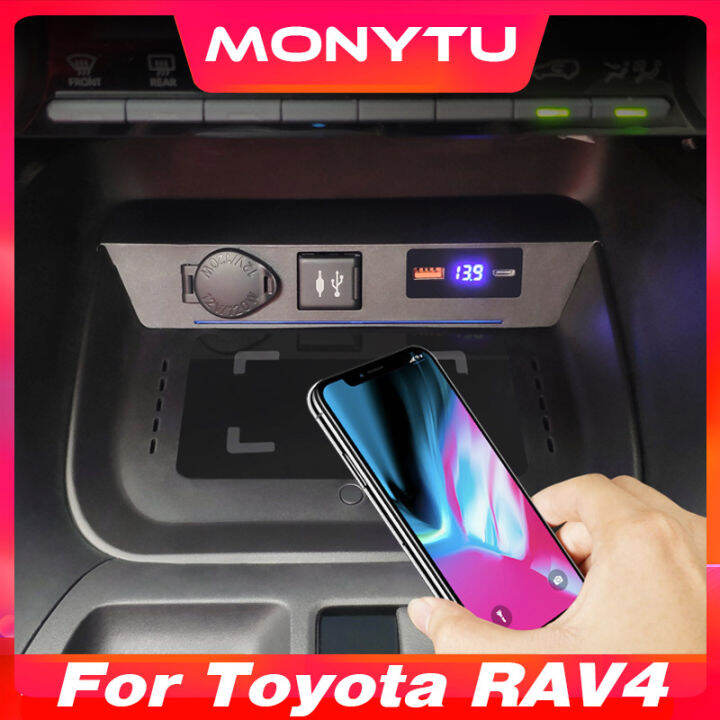 Car Qi Wireless Charger For Toyota RAV4 RAV 4 HEV 20192023 15W Fast