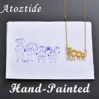 【Hot】 Atoztide Custom Draw Art สร้อยคอจี้น่ารักสร้อยคอสแตนเลสส่วนบุคคลสำหรับเด็กผู้หญิง Choker เครื่องประดับ Gift