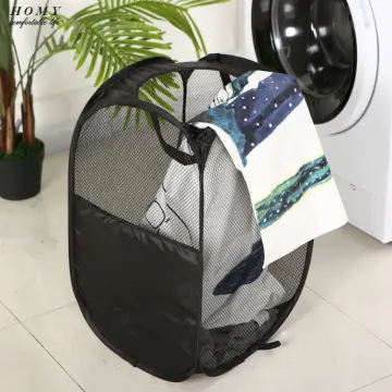 Handy Laundry Mesh Popup Laundry Hamper - Portable, Durable Handles, Collapsible for Storage and Easy to Open. Folding Pop-Up Clothes Hampers